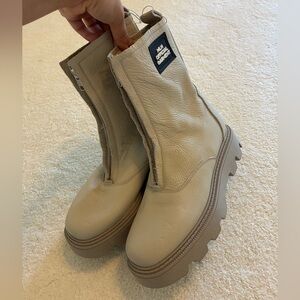 New MELINE ap1073 MLN official garment leather cream boot